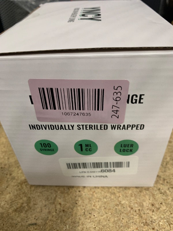 Photo 1 of 100 Pack 1ml Luer Lock Syringe without Needle, 1cc small syringes, Individually Sealed