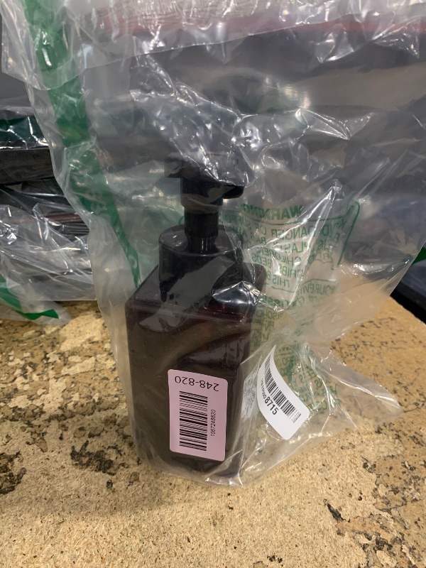 Photo 1 of 1 Foaming Soap Dispenser 15oz Refillable Foam Liquid Hand Soap Empty Plastic Pump Bottle Container for Bathroom Vanities, Kitchen Sink, Hospital, Clinic, Amber Brown 450ml