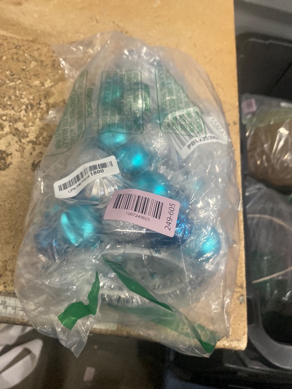 Photo 1 of 16" Tabletop Christmas Tree Small Teal Blue Christmas Tree Decorations with 94 Shatterproof Ornaments Balls Christmas Centerpiece Mini Cone Xmas Tree for Holiday Party Wedding Table Desk Mantel Decor