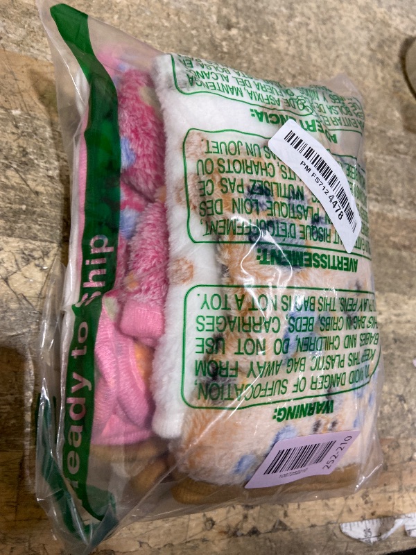 Photo 1 of 1 Pack 3 Blankets Fluffy Premium Fleece Soft Pet Blanket Flannel Throw for Cat Dog Puppy (Small 23x16'', Paw-White/Pink/Brown)