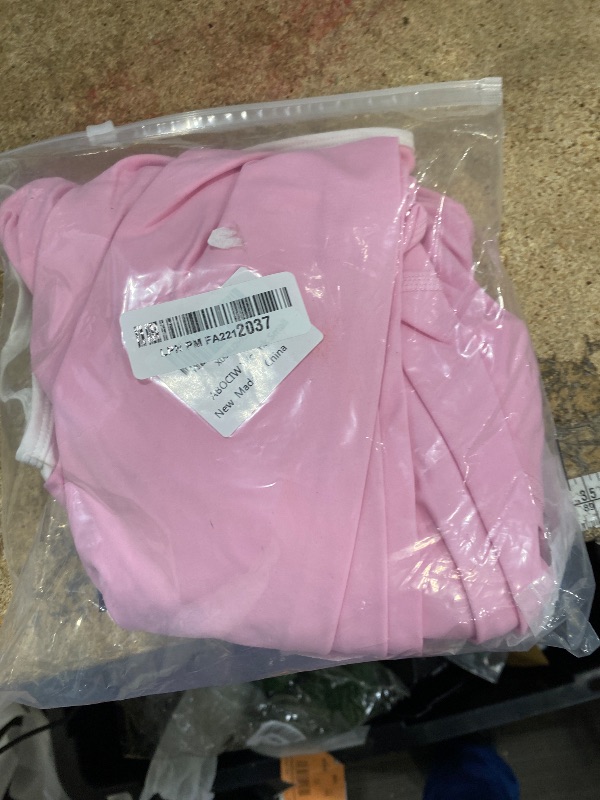 Photo 1 of ABOCIW Workout Sets for Women 2 Piece Color Block Layered Cropped Tank Top Crossover High Waist Leggings Gym Sets Active Wear Yoga Pilates Outfits Crossover Pink Small