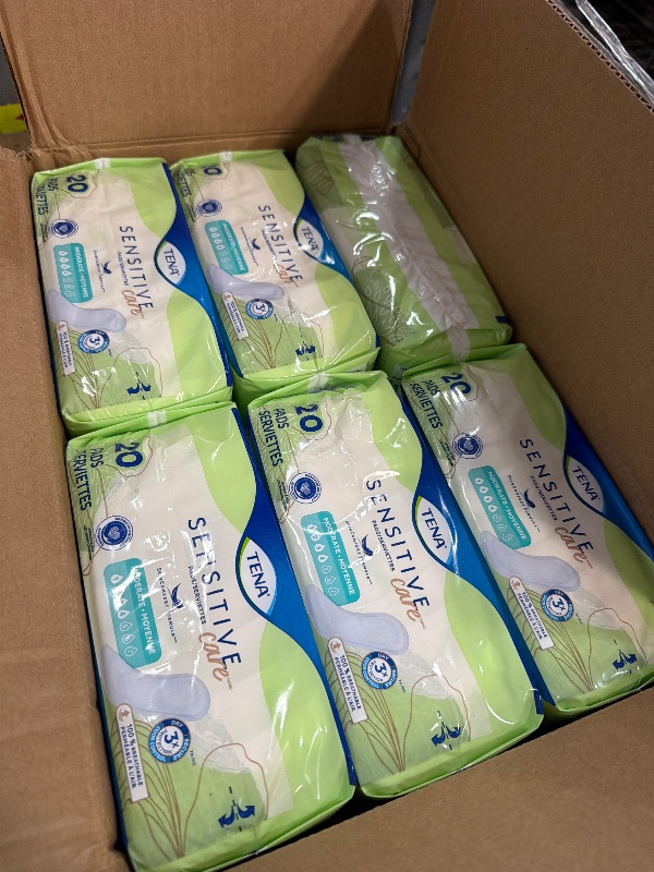 Photo 1 of *Bundle of 6* Tena Sensitive Moderate Bladder Control Pads, Incontinence, Moderate Absorbency, 20 Count