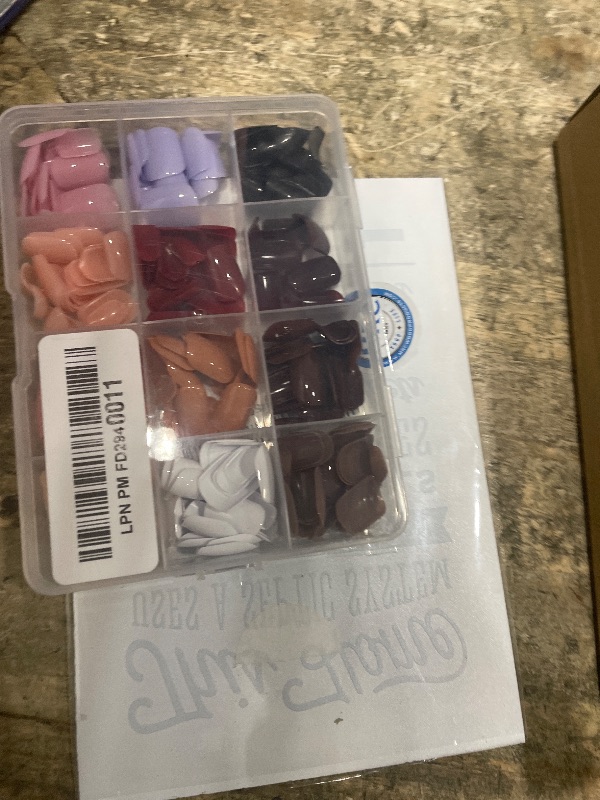 Photo 1 of 12Packs 288Pcs Square Press on Nails Short Square Fake Nails Glossy Nature False Nail Tips Solid Color Acrylic Nails Press ons Nail Kit for Women Girls Daily Wear Manicure 12 Colors