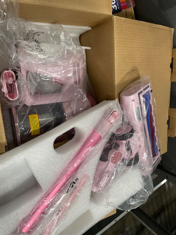 Photo 1 of **************Battery and charger missing**************
BUTY BULU Cordless Stick Vacuum Cleaner, 30KPa Handheld Rechargeable Battery Lightweight Small Pink Vac Electirc Broom, 40Mins Runtime for Home Hard Floor Carpet Pet Hair Cleaning, LED Screen