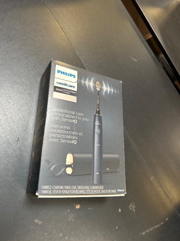 Photo 1 of Philips Sonicare DiamondClean 9900 Prestige Electric Toothbrush - with SenseIQ Technology and Advanced AI App, 5 Brushing Modes, 3 Intensity Levels, Charging Travel Case,Midnight Blue, Model HX9990/12