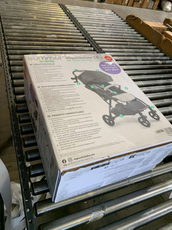 Photo 1 of Ingenuity Ingenuity 3Dquickclose CS+ Compact Fold Stroller – Lightweight Stroller with Oversized Canopy, Extra-Large Storage and Compact Fold, Gray
