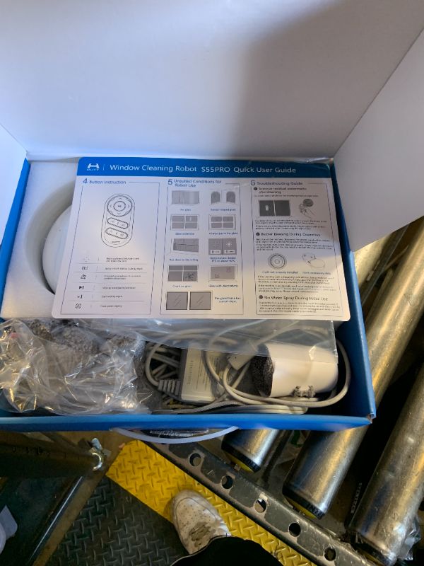 Photo 1 of HUTT S55 Pro Window Cleaning Robot, 3D Floating Pads, Up to 6500Pa Suction, HydroJet Pump Spray, SLAM 4.0 Navigation, 80ml Water Tank, 6 x Cloths,Perfect for High-Rise Windows, Tiles and Glass