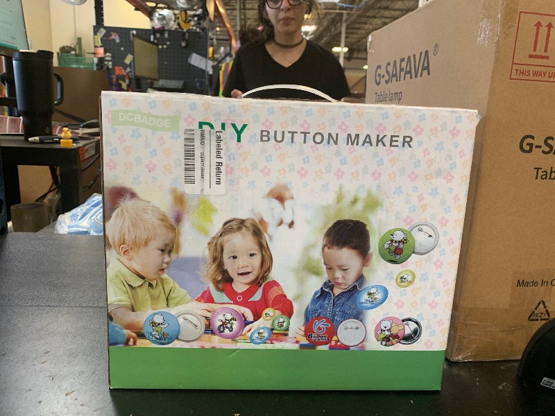 Photo 1 of Happizza Button Maker Machine, (3rd Gen) Installation-Free 25mm(1 in) DIY Pin Button Maker Press Machine Kit, Badge Punch Press Machine with Free 500pcs Button Parts&Pictures&Circle Cutter&Magic Book