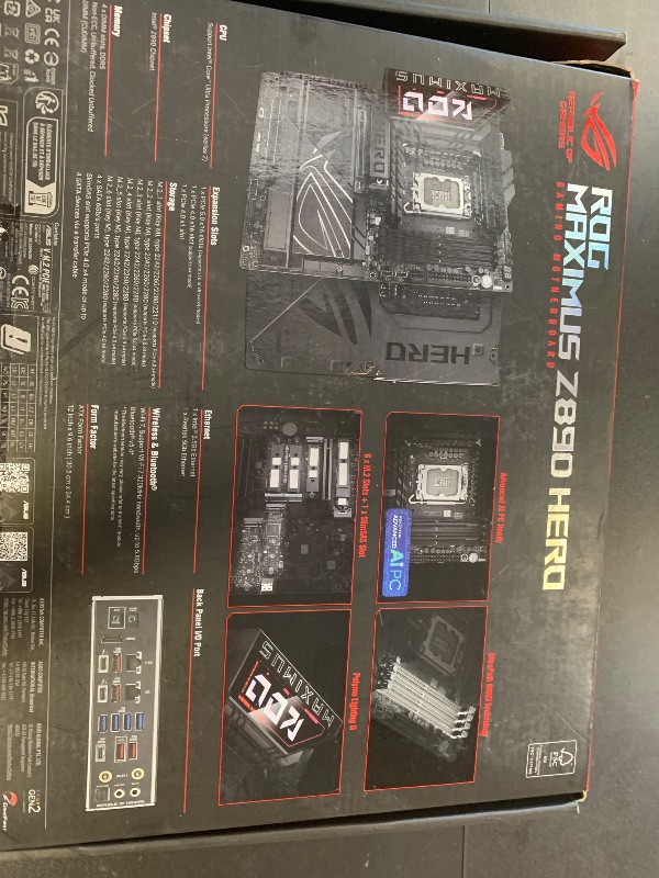 Photo 1 of ASUS ROG Maximus Z890 Hero Intel® Z890 LGA 1851 ATX Motherboard, Advanced AI PC-Ready, 22+2+1+2 Stages, DDR5, WiFi 7, 3X PCIe® 5.0 M.2, Thunderbolt™ 4, USB Type-C®, AI Overclocking/Cooling/Networking