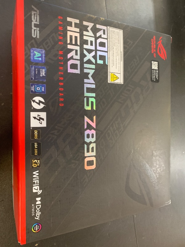 Photo 1 of ASUS ROG Maximus Z890 Hero Intel® Z890 LGA 1851 ATX Motherboard, Advanced AI PC-Ready, 22+2+1+2 Stages, DDR5, WiFi 7, 3X PCIe® 5.0 M.2, Thunderbolt™ 4, USB Type-C®, AI Overclocking/Cooling/Networking