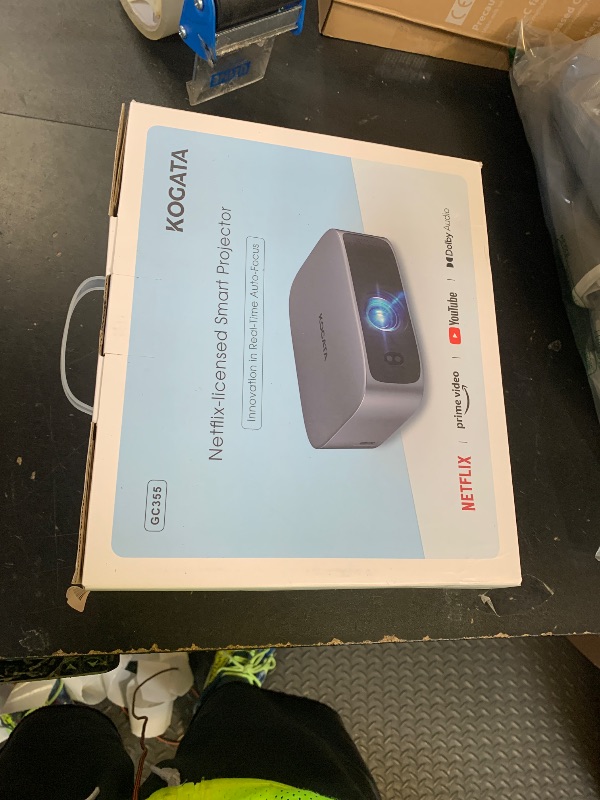 Photo 1 of [Short Throw/1200ANSI/Built in Apps] Projector 4K with WiFi and Bluetooth, TOF Auto Focus Keystone Smart Projector for Dolby Audio Home Theater Movie, Kogata Outdoor Projector Portable Ceiling