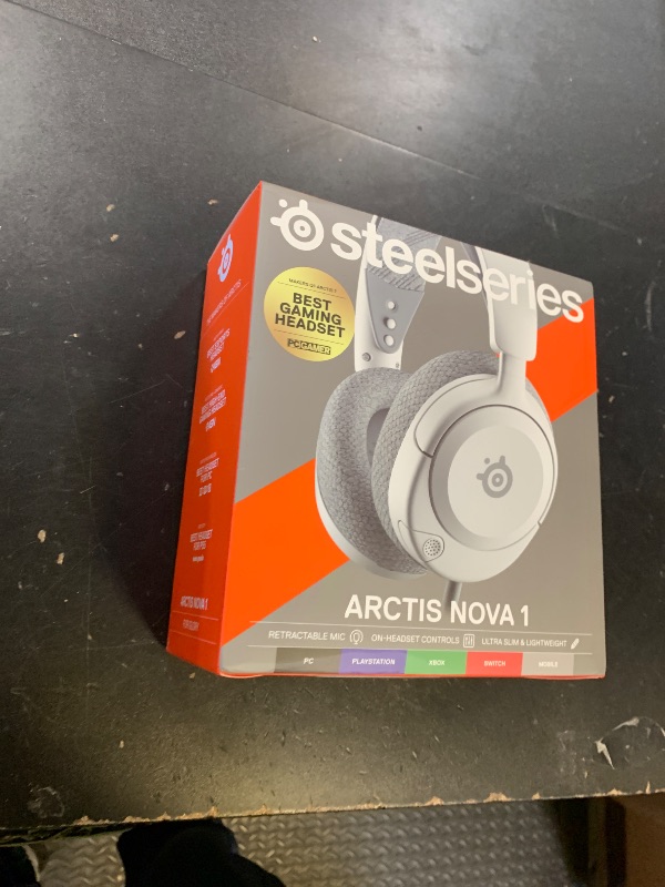 Photo 1 of SteelSeries Arctis Nova 1 Multi-System Gaming Headset — Hi-Fi Drivers — 360° Spatial Audio — Comfort Design — Durable — Ultra Lightweight — Noise-Cancelling Mic — PC, PS5/PS4, Switch, Xbox - White