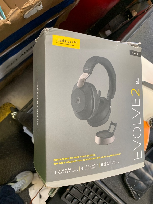 Photo 1 of Jabra Evolve2 85 - USB-C UC Stereo Stand - Black Wireless Headset/Music Headphones Black