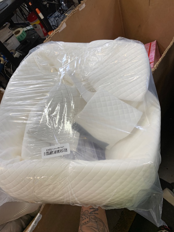 Photo 1 of XetraDesign Bed Wedge Pillow for Headboard Gap Up to 7", Triangle Gap Filler for Bed, Mattress Wedge Gap Filler, Headboard Space Filler, Corner Pillow, White King 76"
