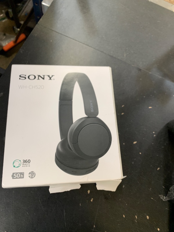 Photo 1 of Sony WH-CH520 Wireless Headphones Bluetooth On-Ear Headset with Microphone and up to 50 Hours Battery Life with Quick Charging, Black