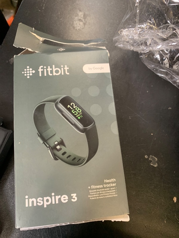 Photo 1 of Fitbit Inspire 3 Health &-Fitness-Tracker with Stress Management, Workout Intensity, Sleep Tracking, 24/7 Heart Rate and more, Midnight Zen/Black One Size (S & L Bands Included)