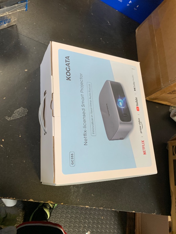 Photo 1 of [Short Throw/Built in Apps] Projector 4K with WiFi and Bluetooth, 2000ANSI TOF Auto Focus Keystone Smart Projector for Dolby Audio Home Theater Movie, Kogata Outdoor Projector Portable Ceiling Gray