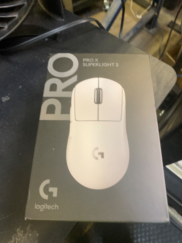 Photo 1 of Logitech G PRO X Superlight 2 Wireless Gaming Mouse, 60g Pro-Grade with 5 Programmable Buttons, 44k DPI Sensor, 8kHz Report Rate, USB-C Charging for PC/Mac - White
