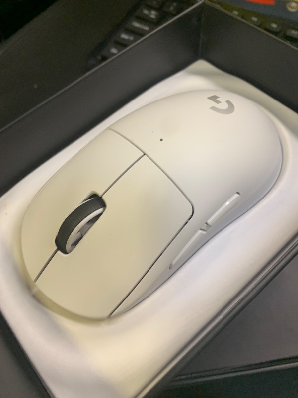 Photo 1 of Logitech G PRO X Superlight 2 Wireless Gaming Mouse, 60g Pro-Grade with 5 Programmable Buttons, 44k DPI Sensor, 8kHz Report Rate, USB-C Charging for PC/Mac - White