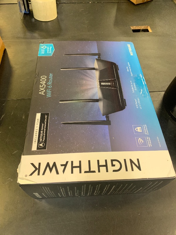 Photo 1 of NETGEAR Nighthawk 6-Stream Dual-Band WiFi 6 Router (RAX54S) – Security Features, AX5400 Wireless Speed, Up to 5.4 Gbps, Covers up to 2,500 sq. ft., 25 Devices - 1-Year Armor Subscription Included