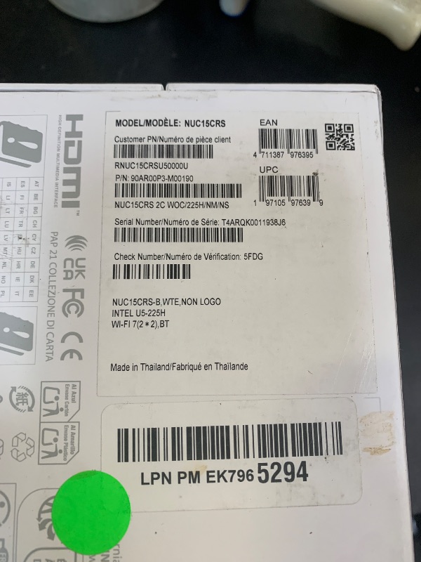 Photo 1 of ASUS NUC 15 Pro+ Barebones Mini PC with Intel Series 2 Core Ultra 5 225H, up to 96GB DDR5 RAM, Dual Storage, Thunderbolt™ 4, Wi-Fi 7 & Bluetooth 5.4, Toolless Silver Aluminum Chassis, with VESA Mount