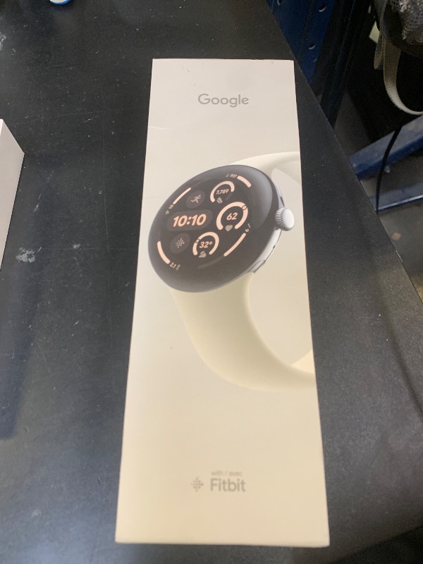 Photo 1 of Google Pixel Watch 3 (45mm) 2024 Model - Android Smartwatch, Heart Rate Tracking, Fitbit Advanced Running, Fitness Insights, 24-Hour Battery - Polished Silver Aluminum Case - Porcelain Band - Wi-Fi