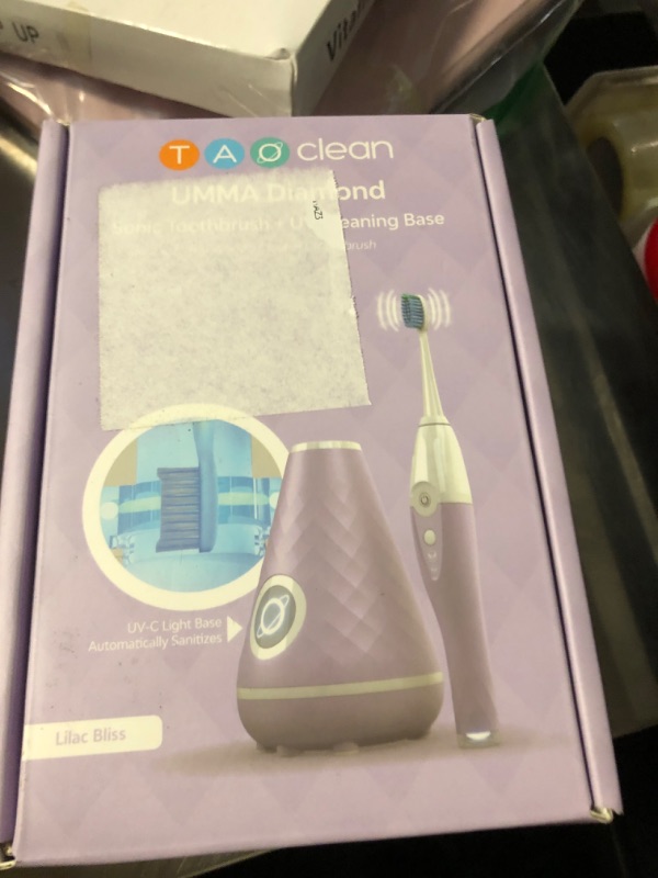 Photo 1 of TAO Clean UV Sanitizing Sonic Toothbrush and Cleaning Station, Electric Toothbrush, Dual Speed Setting, Lilac Bliss