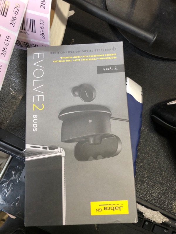 Photo 1 of Jabra Evolve2 True Wireless in-Ear Bluetooth Earbuds with Wireless Charging Pad - Active Noise Cancellation, MultiSensor Voice Technology - MS Teams Certified, Works with All Other Platforms - Black