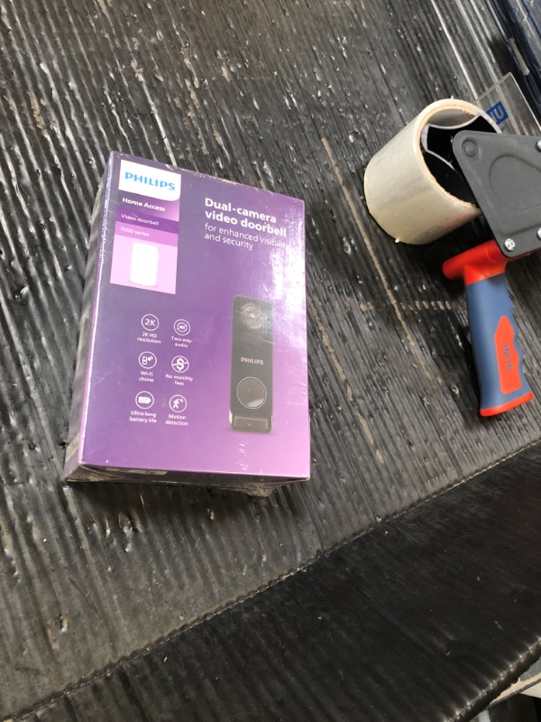 Photo 1 of Philips Security Video Doorbell Camera (Chime Included), No Monthly Fee, Dual Cameras 2K QHD with Motion Detection, 2-Way Audio, Supports Alexa & Google Assistant, Battery/Wired Powered BRAND NEW