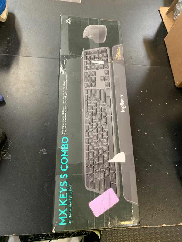 Photo 1 of MISSING MOUSE----------------------------------Logitech MX Keys S Combo - Performance Wireless Keyboard and Mouse with Palm Rest, Customizable Illumination, Fast Scrolling, Bluetooth, USB C, for Windows, Linux, Chrome, Mac,Color Graphite.