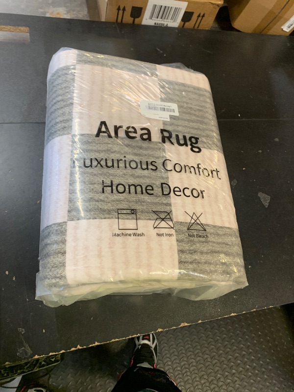 Photo 1 of Machine Washable 5x7 Area Rugs for Living Room Checkered, Non Slip Soft Low Pile Farmhouse Geometric Modern Neutral Playroom Boys Rugs for Bedroom, Large Carpet Rugs for Dining Room(Sage Green,5'x7')
