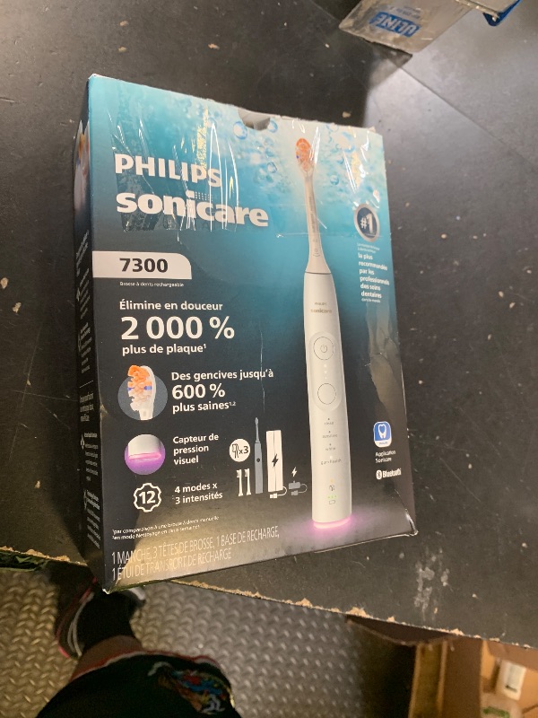 Photo 1 of Philips Sonicare 7300 Series Electric Toothbrush - Next-Generation Sonicare Technology, Pressure Sensor, 12 Brushing Settings, SmarTimer, BrushPacer, 21-Day Runtime, Travel Case, White, HX7420/07