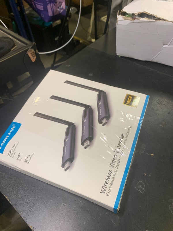 Photo 1 of Lemorele Wireless HDMI Transmitter and Receiver, Aluminum Alloy Deep Gray, 5Ghz up to 656ft, 1080P 60Hz, Plug and Play with TuTuPlay App Monitor, for Security, Streaming, Home Theater, PC/TV. 1TX+2RX