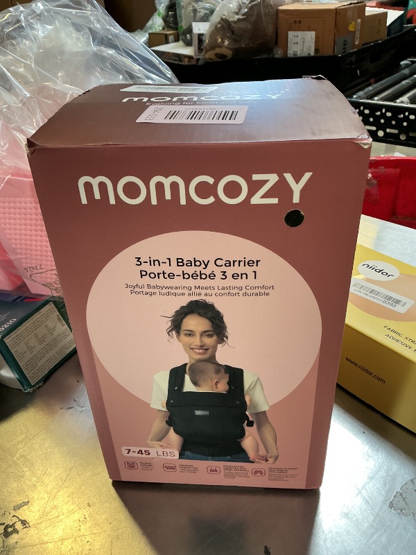 Photo 1 of Momcozy Breathable Mesh Baby Carrier, Ergonomic and Lightweight Infant Carrier for 7-45lbs with Enhanced Lumbar Support, All Day Comfort for Hands-Free Parenting, Air Mesh-Black