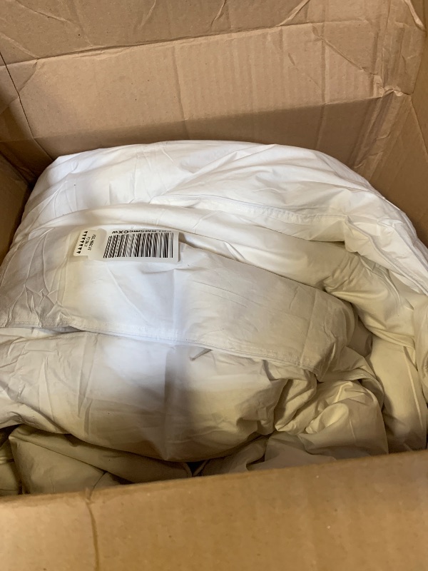 Photo 1 of BPC Lightweight Organic Feather Down Comforter Queen Size, Hotel-Luxury Fluffy Duvet Insert with Cotton Cover and Puffy Feather Down Filling, for Summer/Hot Sleepers, Ivory White, 90x90 Inches