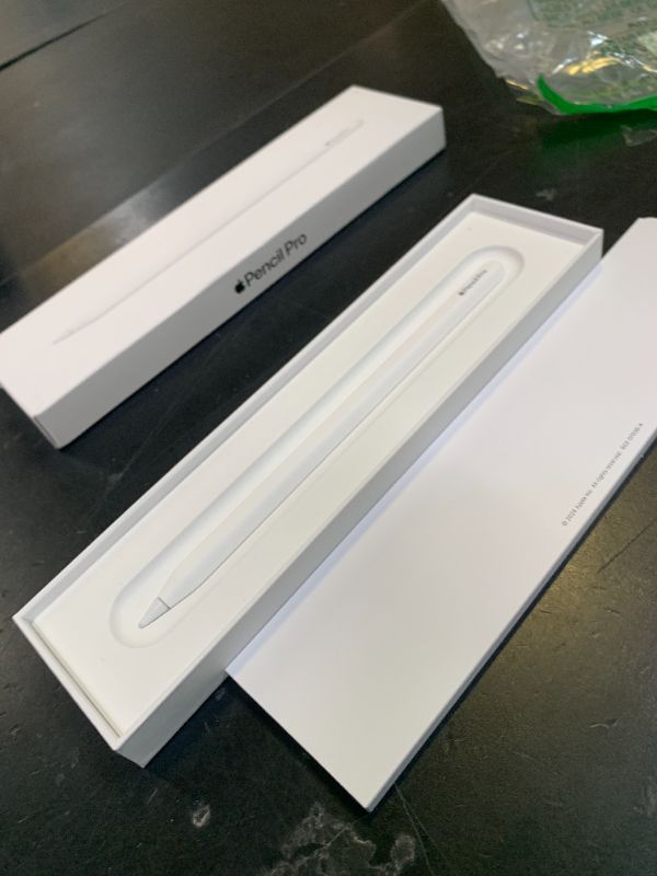 Photo 1 of Apple Pencil Pro: Latest Model - Device Compatibility Check Required - Pixel-Perfect Precision, Tilt and Pressure Sensitivity, Perfect for Note-Taking, Drawing, and Art. Charges and Pairs Magnetically