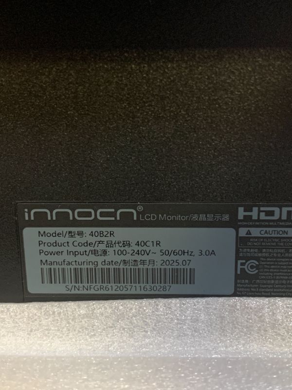 View 2 of INNOCN 40" WQHD 3440 x 1440P 144Hz Ultrawide Monitor Gaming FreeSync HDR400 21:9 PC Computer IPS Screen Split PIP/PBP for Editing/Gaming, USB C 90W, HDMI, DP, Black