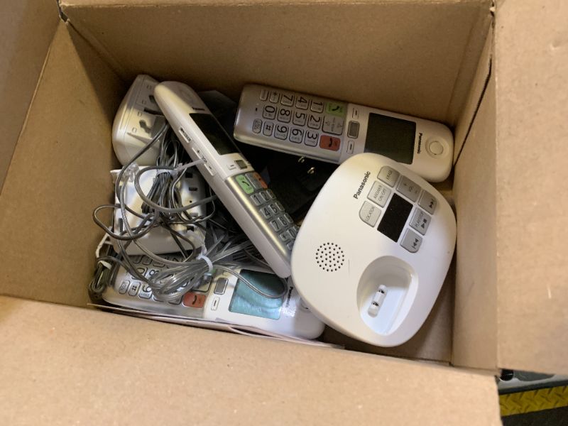 Photo 1 of Panasonic Cordless Phone, Easy to Use with Large Display and Big Buttons, Flashing Favorites Key, Built in Flashlight, Call Block, Volume Boost, Talking Caller ID, 2 Cordless Handsets - KX-TGU433W