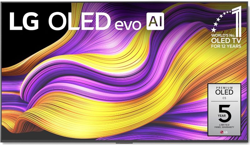 Photo 1 of LG 55-Inch Class OLED evo AI Super Upscaling 4K G5 Series Smart TV w/Dolby Atmos & Vision, HDR10, Filmmaker Mode, Wow Orchestra, Alexa Built-in (OLED55G5WUA, 2025)
