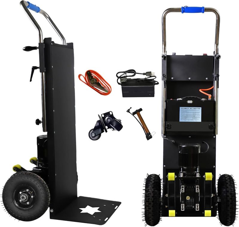 Photo 1 of Electric Stair Climbing Dolly, Heavy Duty Cart 880lbs Capacity 1200W Motorized Hand Truck with Foldable Design for Moving Furniture Fridge Appliance(Black)