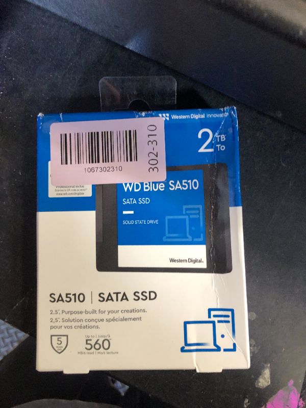 Photo 1 of Western Digital 2TB WD Blue SA510 SATA Internal Solid State Drive SSD - SATA III 6 Gb/s, 2.5"/7mm, Up to 560 MB/s - WDS200T3B0A