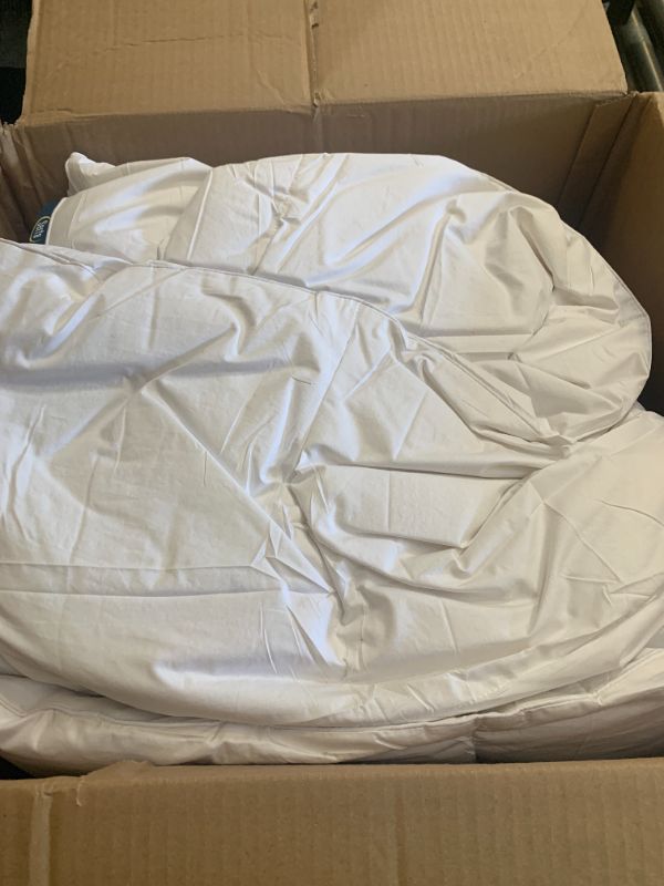 Photo 1 of Serta Goose Feather Down Fiber Comforter King Size - 100% Cotton Cover Duvet Insert - Hotel Luxury Hypoallergenic Bedding Comforter All Season Medium Warmth 106 x 90 Inch White