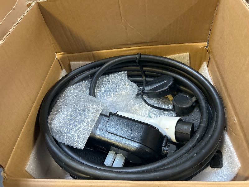 Photo 1 of Level 2 EV Charger, 50 Amp, 240V, NEMA 14-50P Plug, 25FT Portable Electric Vehicle Charger for SAE J1772 Cars, Adjustable Current & Delay Timer, Fast Charging and Convenient for Home Use and Road Trip