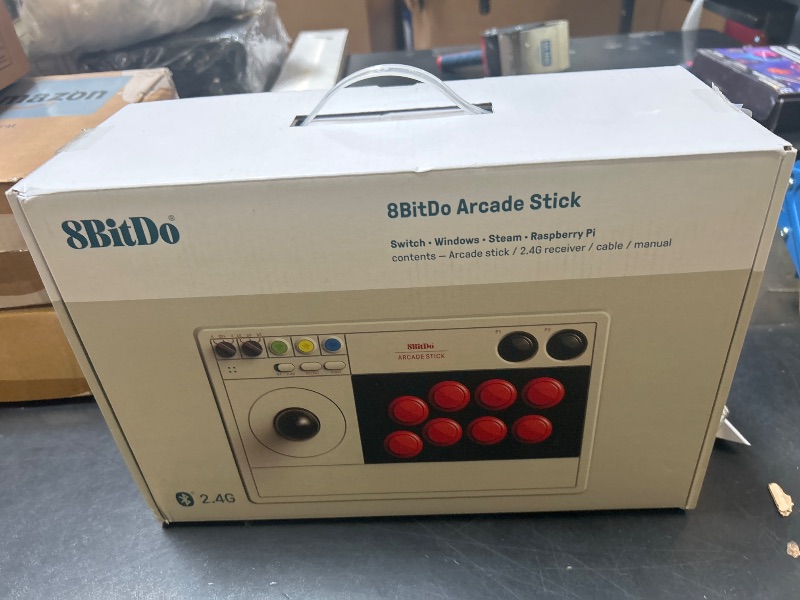Photo 1 of 8Bitdo Retro Arcade Fight Stick 8 Way Joystick with 2 Dedicated Macro Buttons and Turbo Function for Switch/Switch 2 and PC Windows, Support Bluetooth, 2.4G Wireless and Wired USB-C Cable Connection