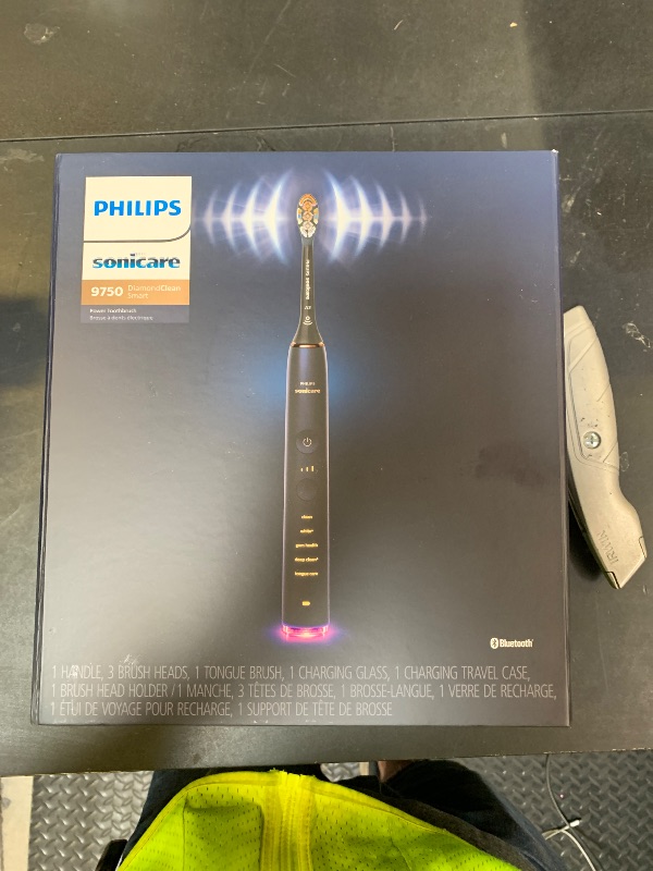 Photo 1 of Philips Sonicare DiamondClean Smart 9750 Electric Toothbrush, Sonic Toothbrush with App, Pressure Sensor, Brush Head Detection, 5 Brushing Modes and 3 Intensity Levels, Lunar Blue, Model HX9954/74