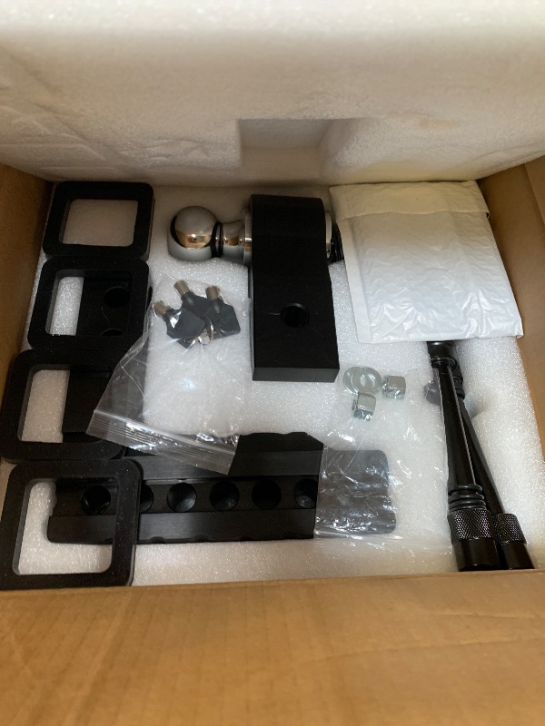 Photo 1 of Kohree 6" Adjustable Trailer Hitch Fit 2 Inch Receiver, Dual Solid Ball 2" and 2-5/16"(12,500 LBS GTW), Drop & Rise Heavy Duty Aluminum Tow Hitch with 4 Silencer Pads & 2 Locking Hitch Pin, Black