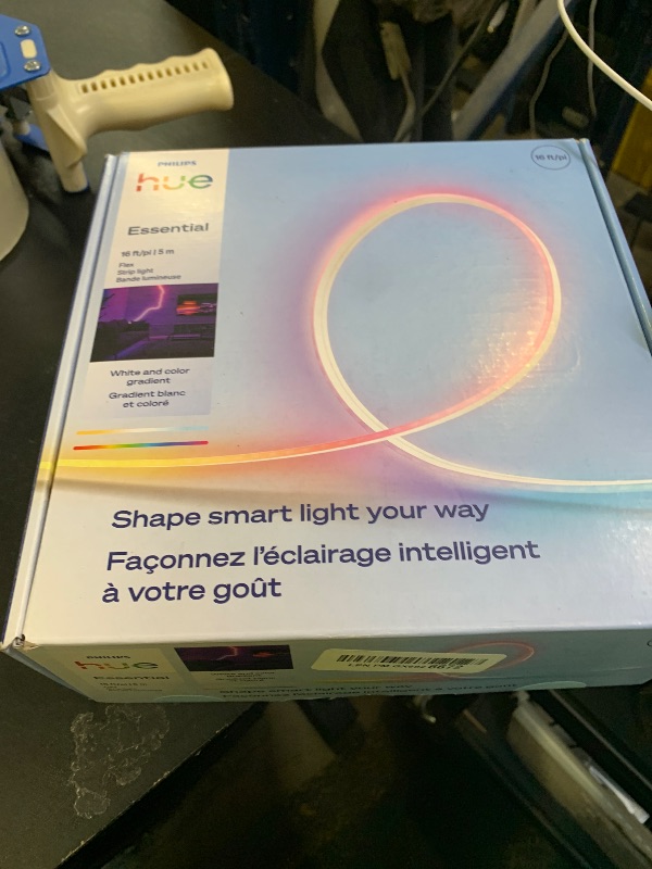 Photo 1 of Hue Essential 16-Feet LED Flex Strip Light, RGBIC, Vibrant Color and Ambiance, Flexible Indoor Lighting, Easy Installation, App and Voice Control, Works with Alexa, Google Assistant, and Apple Home