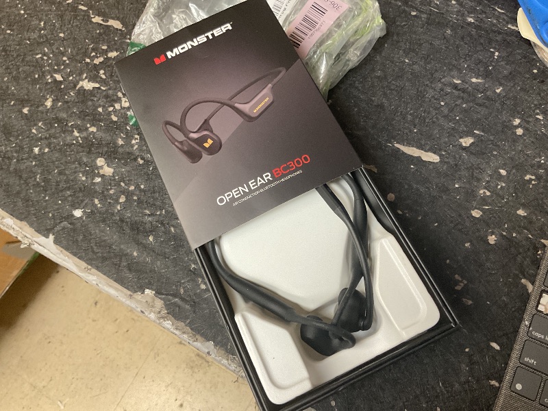 Photo 1 of Monster Open Ear BC300 Swimming Headphones, Open-Ear Bone Conduction Headphones, Bluetooth 6.0 & 32GB MP3, IPX8 Waterproof Sport Earbuds with 10H Playtime (Black)