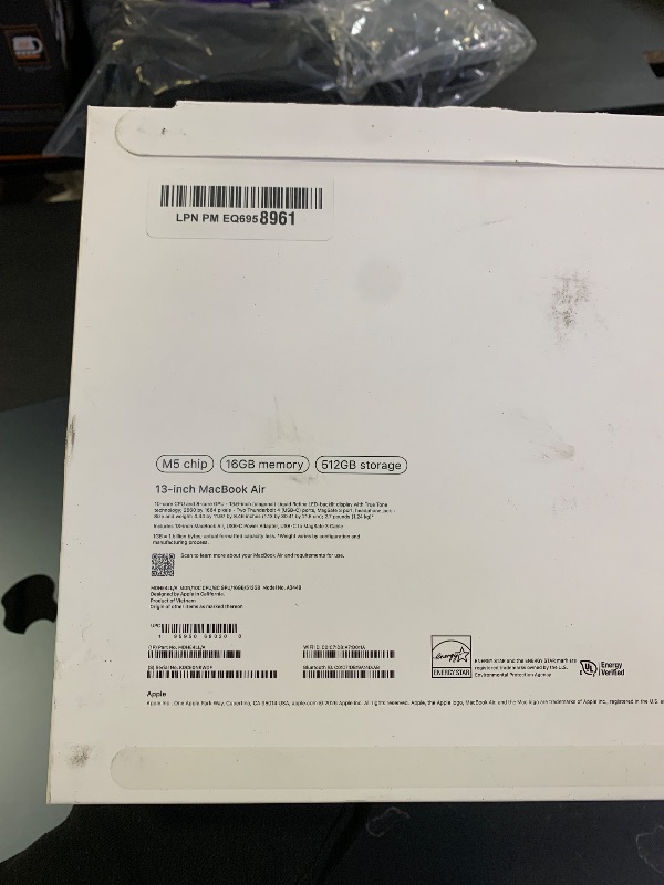 Photo 1 of Apple 2026 MacBook Air 13-inch Laptop with M5 chip: Built for AI, 13.6-inch Liquid Retina Display, 16GB Unified Memory, 512GB SSD, 12MP Center Stage Camera, Touch ID, Wi-Fi 7; Midnight