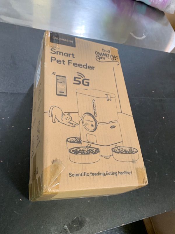 Photo 1 of Chloraeon Automatic Cat Feeder for 3 Cats with Slow Feed, 6L Smart WiFi Pet Feeder, 2.4G & 5G Dual-Band, Battery Powered with 15-Day Battery Life, for Cats & Small Dogs (Black)